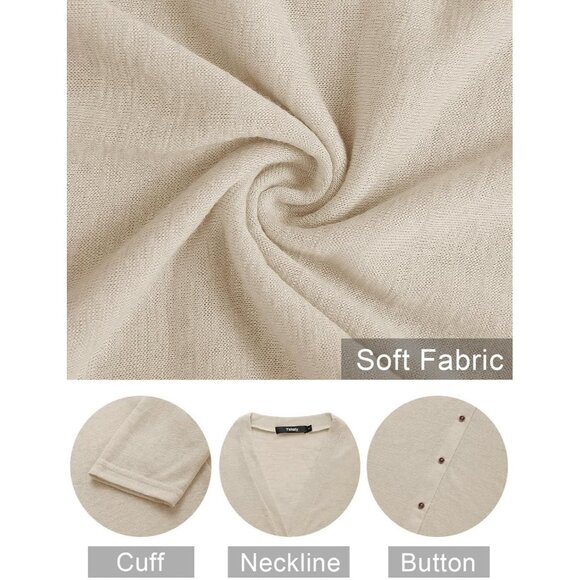 Lightweight Women's Cardigan Summer Long Sleeve Open Front Sweater - Picture 6 of 6